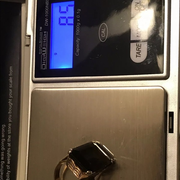 21k yellow gold black stone ring - Picture 7 of 7